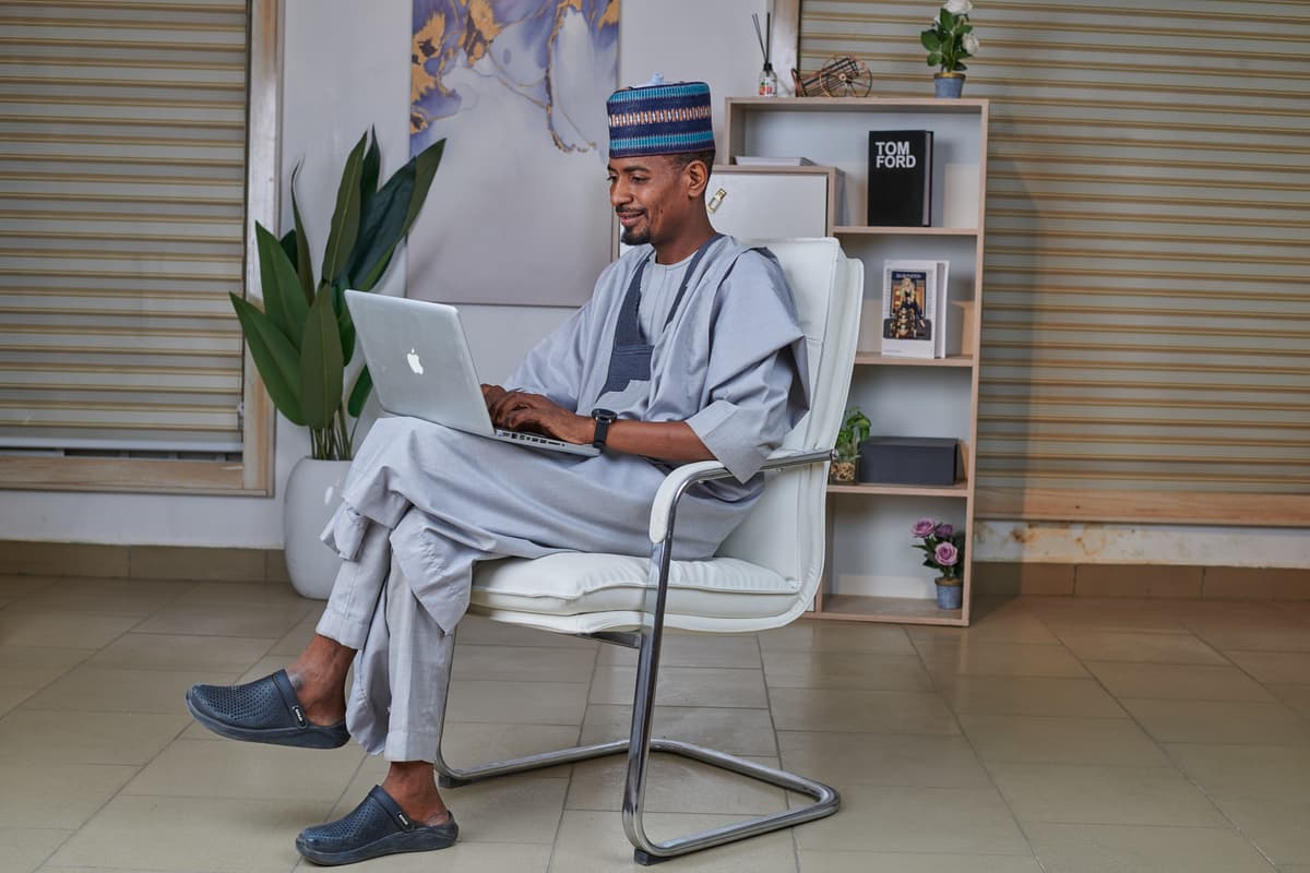 Entrepreneur growing his business with funding